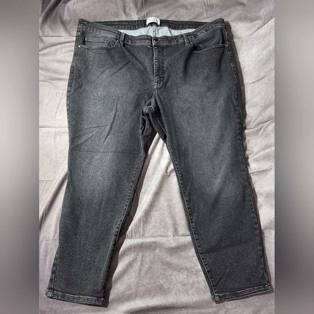 Lane Bryant‎ Signature Fit Mid Rise Skinny Black Jeans Plus Size 26P EUC
